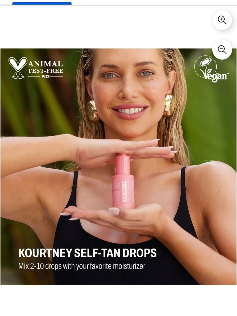 KOURTNEY Clear Self-Tan Drops, Gradual To Extra Dark, 1.52 oz New unused unopen